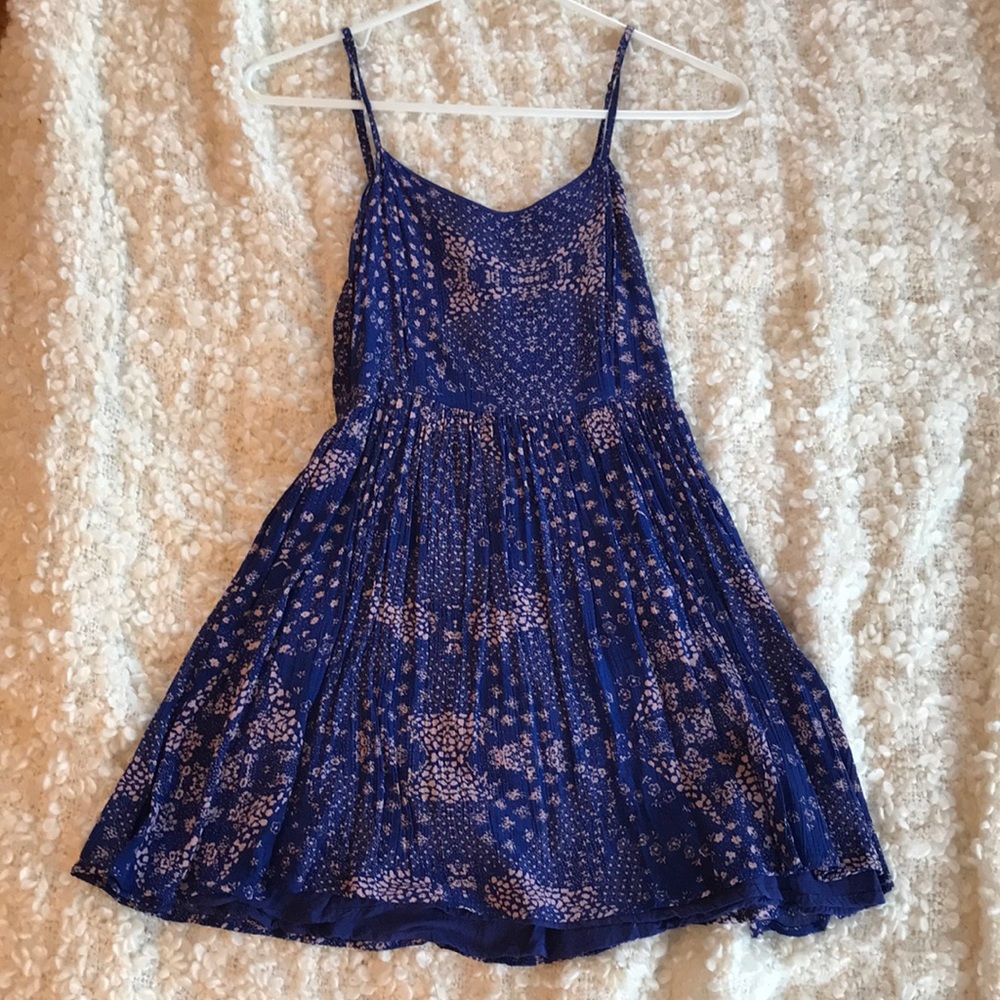 Floral navy and pink dress